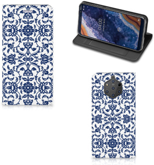 B2Ctelecom Nokia 9 PureView Standcase Hoesje Flower Blue