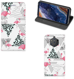 B2Ctelecom Nokia 9 PureView Uniek Standcase Hoesje Flamingo Triangle