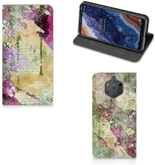 B2Ctelecom Nokia 9 PureView Uniek Standcase Hoesje Letter Painting