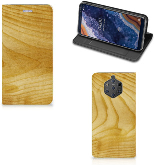 B2Ctelecom Nokia 9 PureView Uniek Standcase Hoesje Licht Hout