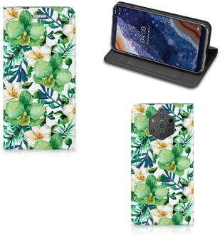 B2Ctelecom Nokia 9 PureView Uniek Standcase Hoesje Orchidee Groen