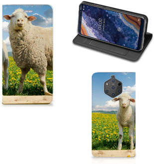 B2Ctelecom Nokia 9 PureView Uniek Standcase Hoesje Schaap en Lammetje