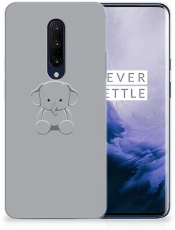 B2Ctelecom OnePlus 7 Pro Telefoonhoesje met Naam Grijs Baby Olifant