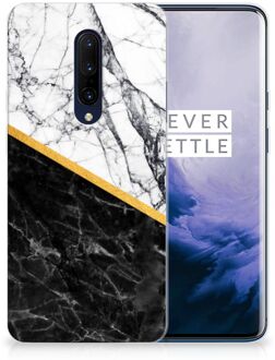 B2Ctelecom OnePlus 7 Pro TPU Siliconen Hoesje Marble White Black