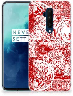 B2Ctelecom OnePlus 7T Pro Silicone Back Case Angel Skull Red