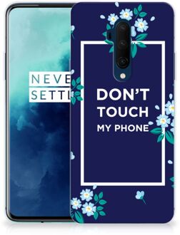 B2Ctelecom OnePlus 7T Pro Silicone-hoesje Flowers Blue DTMP