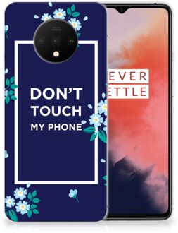 B2Ctelecom OnePlus 7T Silicone-hoesje Flowers Blue DTMP