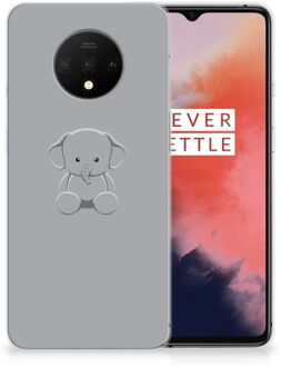 B2Ctelecom OnePlus 7T Telefoonhoesje met Naam Grijs Baby Olifant