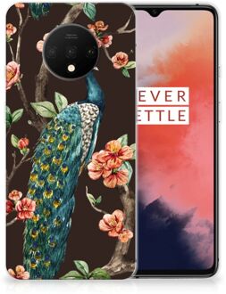 B2Ctelecom OnePlus 7T TPU Hoesje Pauw met Bloemen