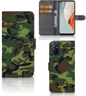 B2Ctelecom OnePlus Nord N100 Portemonnee hoesje Army Dark