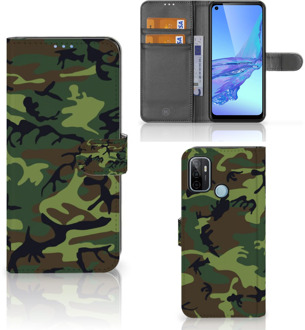 B2Ctelecom OPPO A53 | OPPO A53s Portemonnee hoesje Army Dark