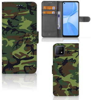 B2Ctelecom OPPO A73 5G Portemonnee hoesje Army Dark