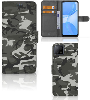 B2Ctelecom OPPO A73 5G Telefoon Hoesje Cadeau voor hem Army Light