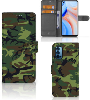 B2Ctelecom OPPO Reno 4 Pro 5G Portemonnee hoesje Army Dark