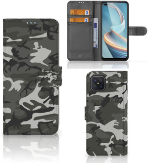 B2Ctelecom OPPO Reno4 Z Telefoon Hoesje Cadeau voor hem Army Light