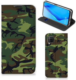 B2Ctelecom Portemonnee hoesje Huawei P40 Lite Telefoonhoesje Army Dark