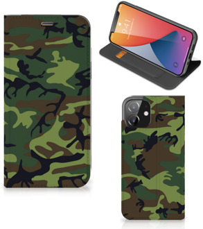 B2Ctelecom Portemonnee hoesje iPhone 12 | iPhone 12 Pro Telefoonhoesje Army Dark