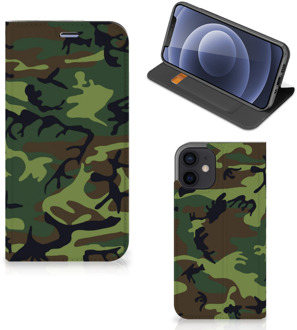 B2Ctelecom Portemonnee hoesje iPhone 12 Mini Telefoonhoesje Army Dark