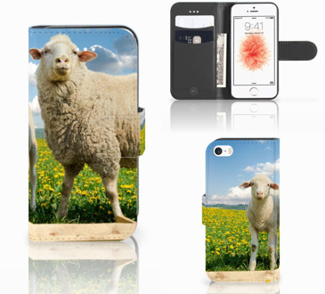 B2Ctelecom Portemonnee hoesje iPhone 5s Schaap en Lammetje