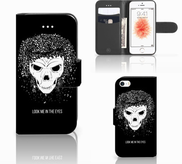 B2Ctelecom Portemonnee hoesje iPhone 5s Skull Hair