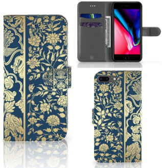 B2Ctelecom Portemonnee hoesje iPhone 7 Plus | 8 Plus Golden Flowers