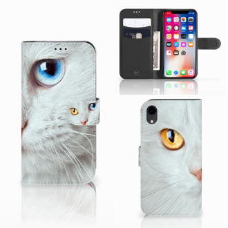 B2Ctelecom Portemonnee hoesje iPhone XR Witte Kat