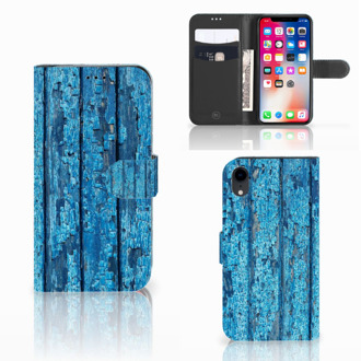 B2Ctelecom Portemonnee hoesje iPhone XR Wood Blue