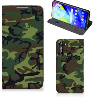 B2Ctelecom Portemonnee hoesje Motorola Moto G8 Power Telefoonhoesje Army Dark