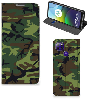 B2Ctelecom Portemonnee hoesje Motorola Moto G9 Power Telefoonhoesje Army Dark