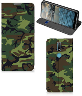 B2Ctelecom Portemonnee hoesje Nokia 2.4 Telefoonhoesje Army Dark