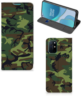 B2Ctelecom Portemonnee hoesje OnePlus 8T Telefoonhoesje Army Dark