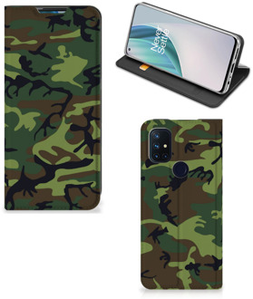 B2Ctelecom Portemonnee hoesje OnePlus Nord N10 5G Telefoonhoesje Army Dark