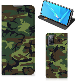 B2Ctelecom Portemonnee hoesje OPPO A52 | A72 Telefoonhoesje Army Dark