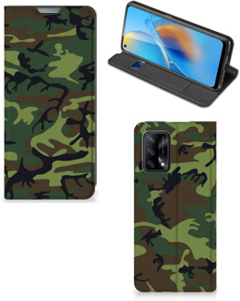 B2Ctelecom Portemonnee hoesje OPPO A74 4G Telefoonhoesje Army Dark