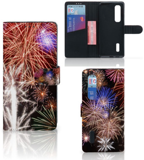 B2Ctelecom Portemonnee Hoesje OPPO Find X2 Pro Smartphone Hoesje Kerstcadeau Vuurwerk