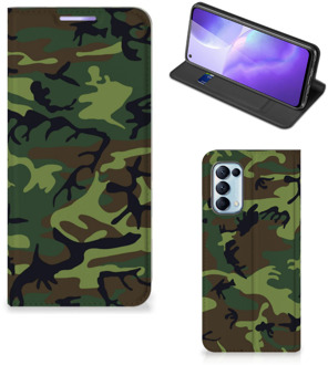 B2Ctelecom Portemonnee hoesje OPPO Find X3 Lite Telefoonhoesje Army Dark