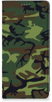 B2Ctelecom Portemonnee hoesje Samsung Galaxy A21s Telefoonhoesje Army Dark