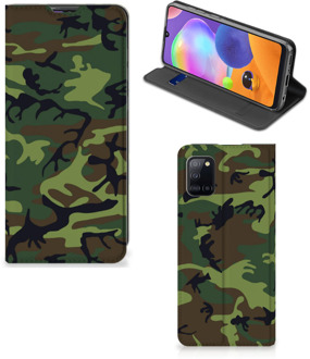 B2Ctelecom Portemonnee hoesje Samsung Galaxy A31 Telefoonhoesje Army Dark