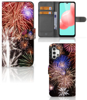 B2Ctelecom Portemonnee Hoesje Samsung Galaxy A32 5G Smartphone Hoesje Kerstcadeau Vuurwerk