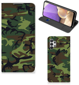 B2Ctelecom Portemonnee hoesje Samsung Galaxy A32 5G Telefoonhoesje Army Dark