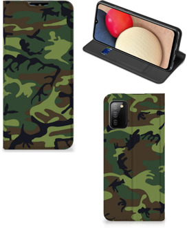 B2Ctelecom Portemonnee hoesje Samsung Galaxy M02s | A02s Telefoonhoesje Army Dark