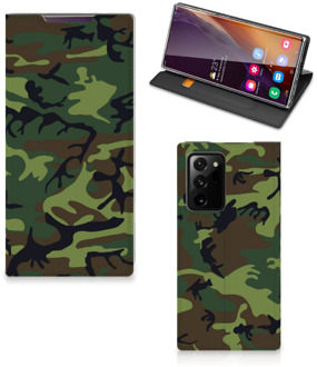 B2Ctelecom Portemonnee hoesje Samsung Galaxy Note 20 Ultra Telefoonhoesje Army Dark