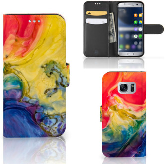 B2Ctelecom Portemonnee hoesje Samsung Galaxy S7 Watercolor Dark