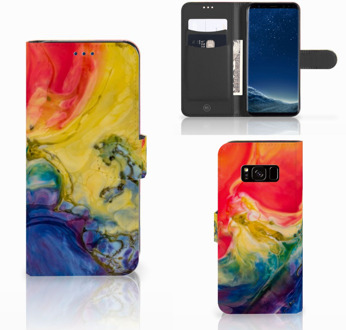 B2Ctelecom Portemonnee hoesje Samsung S8 Watercolor Dark