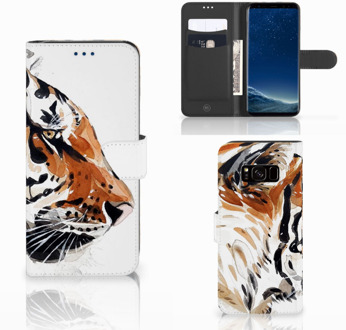 B2Ctelecom Portemonnee hoesje Samsung S8 Watercolor Tiger