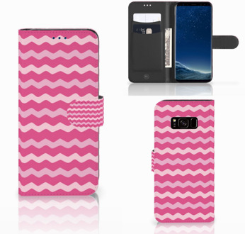 B2Ctelecom Portemonnee hoesje Samsung S8 Waves Pink