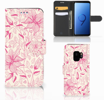 B2Ctelecom Portemonnee Hoesje Samsung S9 Pink Flowers