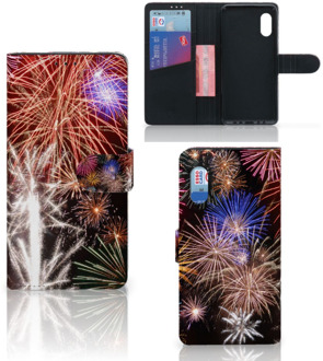 B2Ctelecom Portemonnee Hoesje Samsung Xcover Pro Smartphone Hoesje Kerstcadeau Vuurwerk