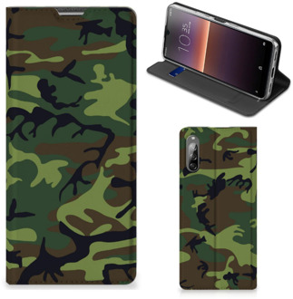 B2Ctelecom Portemonnee hoesje Sony Xperia L4 Telefoonhoesje Army Dark