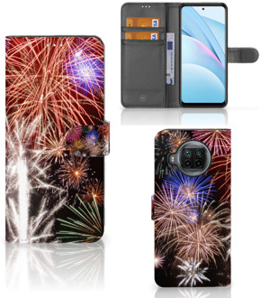 B2Ctelecom Portemonnee Hoesje Xiaomi Mi 10T Lite Smartphone Hoesje Kerstcadeau Vuurwerk